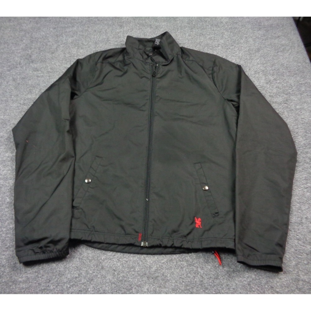 Chrome Industries Men's S Black Windbreaker Full Zip Stand Collar Snap Pocket